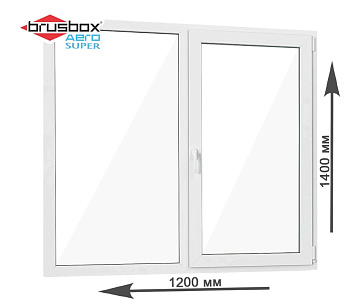 Пластиковое окно Brusbox Super Aero (двухстворчатое)