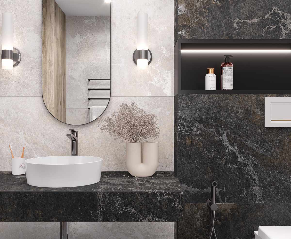 Blaze Nero 60x120 керамический гранит матовый карвинг. Коллекция Blaze Nero