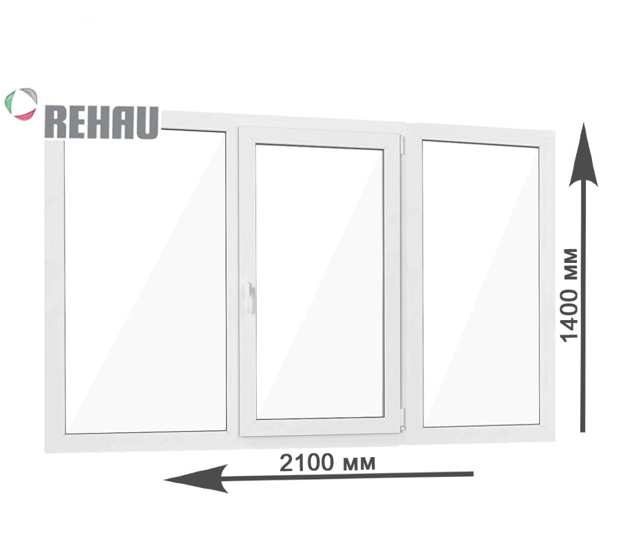 Пластиковое окно Rehau Grazio (трехстворчатое)