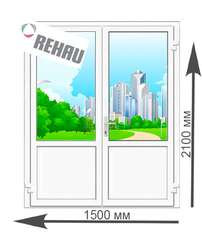 Дверь входная пластиковая Rehau Blitz со стеклом