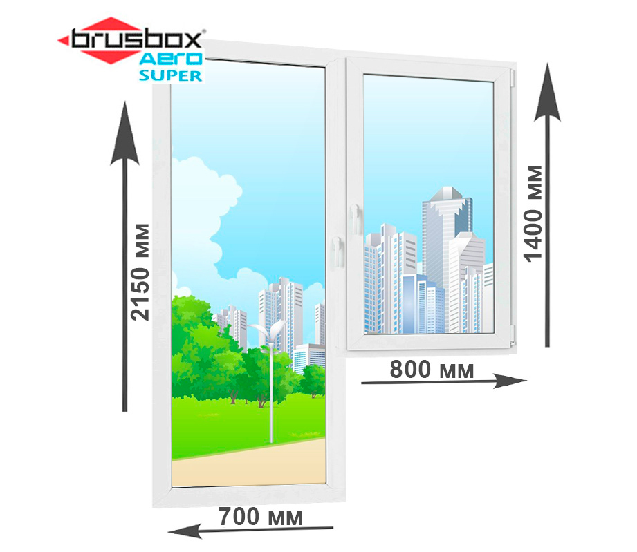 Панорамный балконный блок Brusbox Super Aero 2150х1500 мм