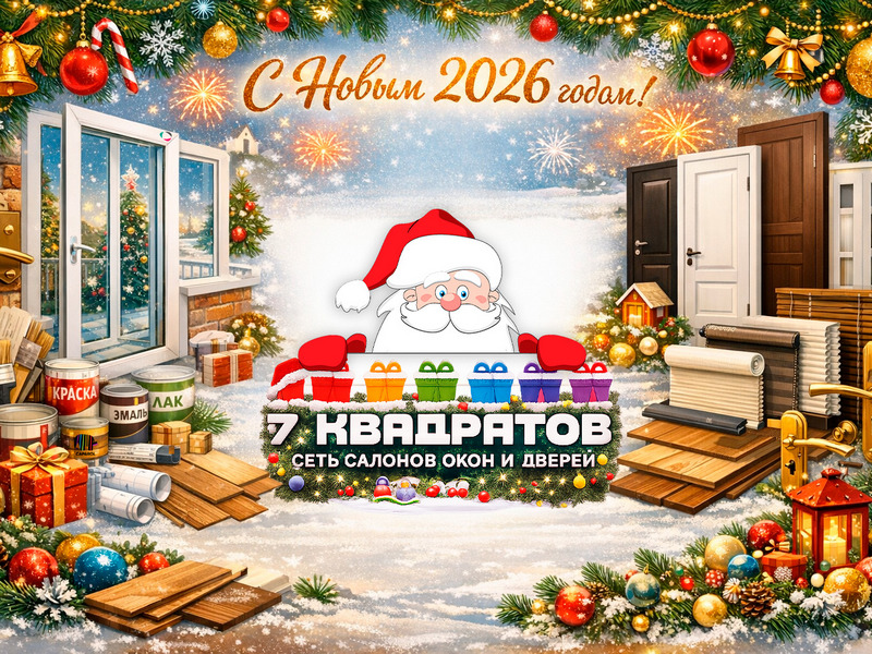 С Новым годом и Рождеством! «7 квадратов» желает уюта, тепла и радости в 2026 году