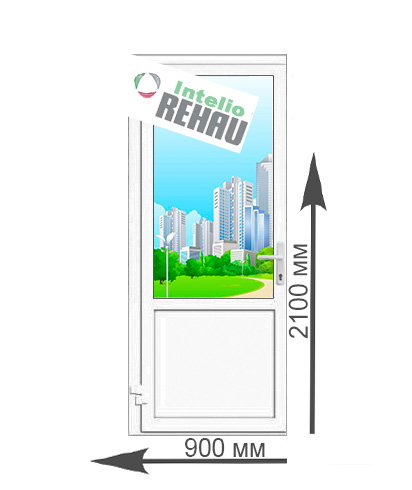 Дверь входная пластиковая Rehau Intelio со стеклом