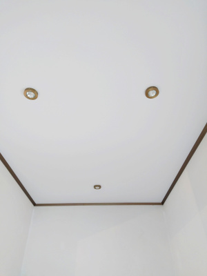 Матовый потолок с точечными светильниками