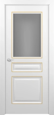 Ампир ДО ART Classic Т2 Сатинато Белый патина золото (в канавку)