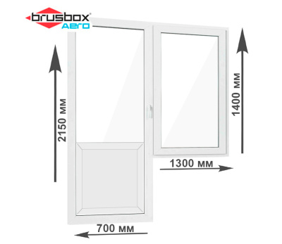 Балконный блок Brusbox Aero 2150х2000 мм. с глухим окном Балконный блок Brusbox Aero 2150х2000 мм. с глухим окном