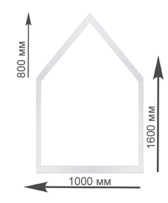 Трапециевидное окно 1000х1600 мм