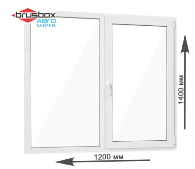 Пластиковое окно Brusbox Super Aero (двухстворчатое)