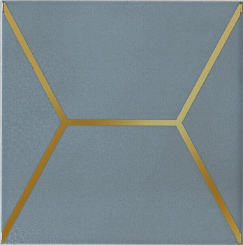 Витраж декор голубой 15х15