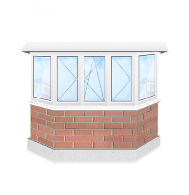 Балконная рама пятистворчатая П-образная Балконная рама пятистворчатая П-образная