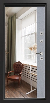 Сталлер Comfort 3K Беззр. ЮП-17 8мм ПВХ Черный кварц/ЮП-15 (зеркало) 8мм ПВХ Санд светлый вы-т 60 ве