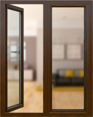 Цветное окно Тёмный дуб FL-F1