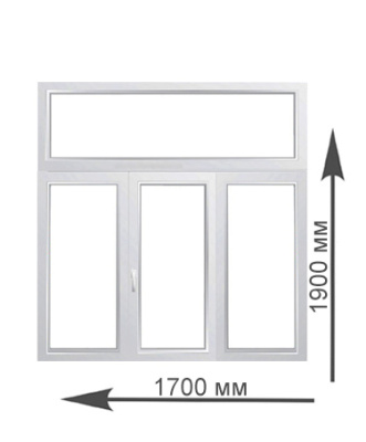 Окно с фрамугой 1700х1900 мм