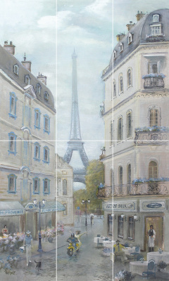 Кантри Шик панно Париж из 6-и плиток  60х100 Кантри Шик панно Париж из 6-и плиток  60х100