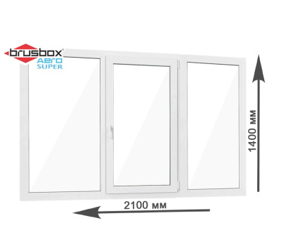 Пластиковое окно Brusbox Super Aero (трехстворчатое)