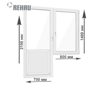 Балконный блок Rehau Blitz New 2150х1500 мм