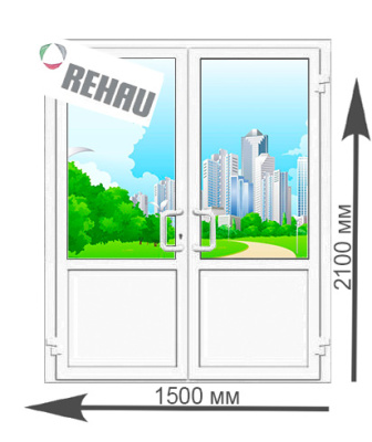 Дверь входная пластиковая Rehau Blitz со стеклом Артикул: 46342