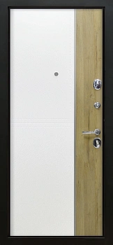 Этна 3К90 ПВХ Черный ПВХ вставка сн.Дуб санремо ПВХ Кожа белая ПВХ вставка вн. Дуб санремо вы-т 60 в