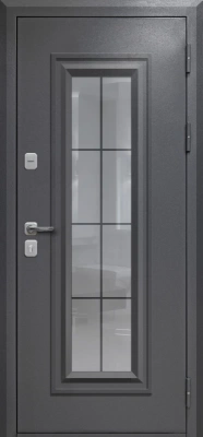 Гарда 9 Ковка стеклопакет Букле графит Белый матовый