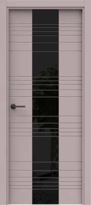 Blend 12 ДГ Lacobel черный лак (38) ПВХ в цвет полотна с 2-х сторон Врезка 0