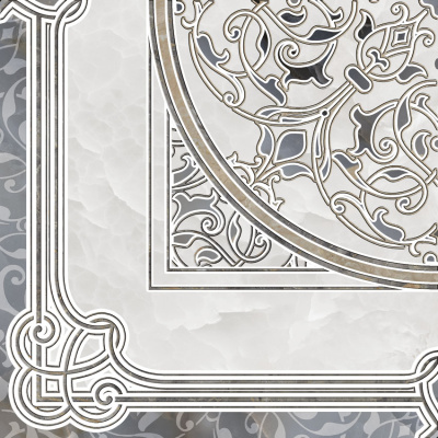 Demetra декор угол светло-серый 41,8х41,8