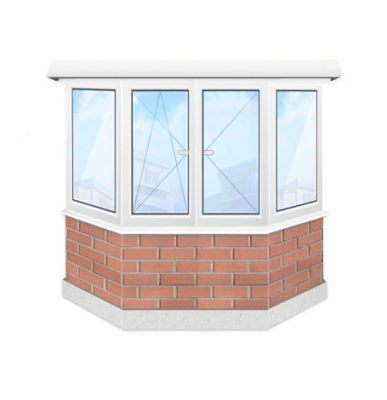 Балконная рама четырёхстворчатая П-образная Балконная рама четырёхстворчатая П-образная