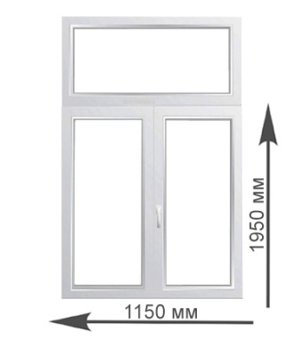 Окно с фрамугой 1150х1950 мм