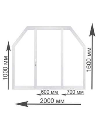 Трапециевидное окно 2000х1600 мм Трапециевидное окно 2000х1600 мм