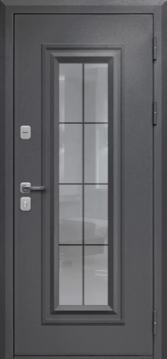 Гарда 9 Ковка стеклопакет Букле графит Белый матовый