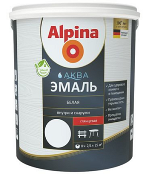 Alpina АКВА эмаль белая