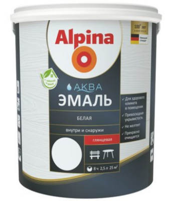 Alpina АКВА эмаль белая