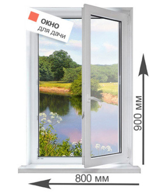 Окно для дачи одностворчатое (поворотное)