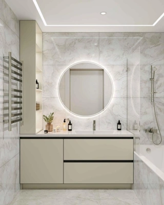 Керамогранит Buono Ceramica Marble Aquarelle Ivory Glossy