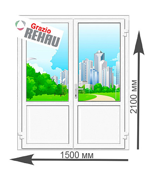 Дверь входная пластиковая Rehau Grazio со стеклом