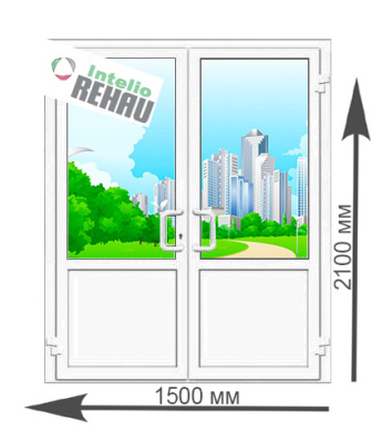 Дверь входная пластиковая Rehau Intelio со стеклом Артикул: 46350 Дверь входная пластиковая Rehau Intelio со стеклом Артикул: 46350