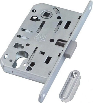 Замок под евроцилиндр магнитный с ответной планкой B061035034640 Матовый хром AGB