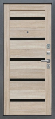 M6 Дуб Сонома светлый вс. Черное стекло