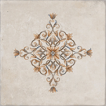 Каменный остров керамогранит декорированный светлый 30х30