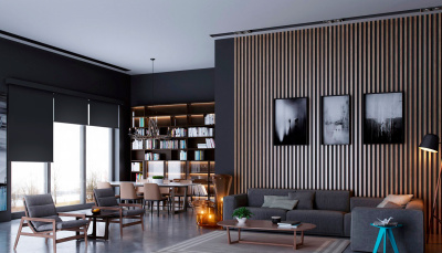 АПОЛЛО BLACK-OUT 1908 черный, 410 см