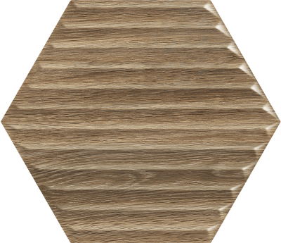 Woodskin плитка Wood B heksagon структурная коричневая 19,8х17,1