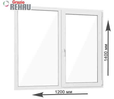 Пластиковое окно РЕХАУ ГРАЦИО (REHAU GRAZIO) (двухстворчатое)