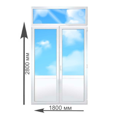 Балконная дверь Rehau 2800х1800 мм с фрамугой Балконная дверь Rehau 2800х1800 мм с фрамугой