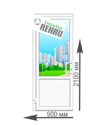 Дверь входная пластиковая Rehau Intelio со стеклом Дверь входная пластиковая Rehau Intelio со стеклом