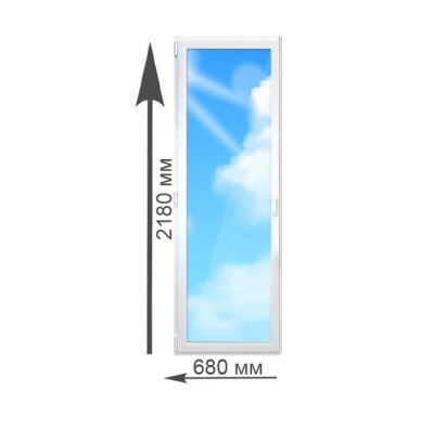 Французская балконная дверь Rehau 2180х680 мм