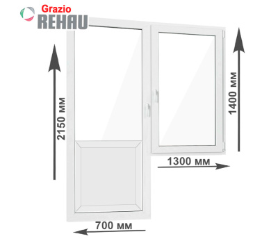 Балконный блок Rehau Grazio 2150х2000 мм