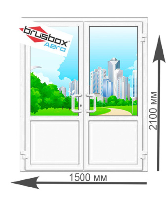 Дверь входная пластиковая Brusbox Aero со стеклом Артикул: 46330