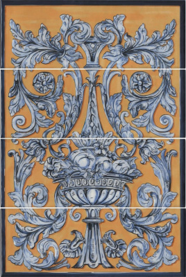 Площадь Испании панно из 4 частей 15х40 HGD\B347\4x\15129